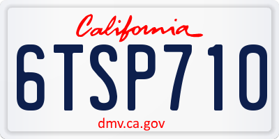 CA license plate 6TSP710