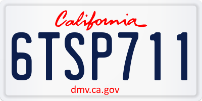 CA license plate 6TSP711