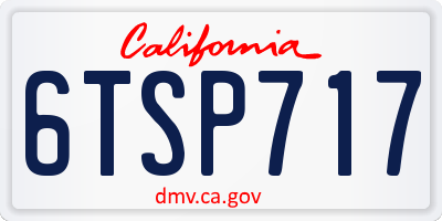 CA license plate 6TSP717