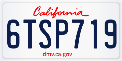 CA license plate 6TSP719