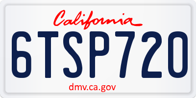 CA license plate 6TSP720
