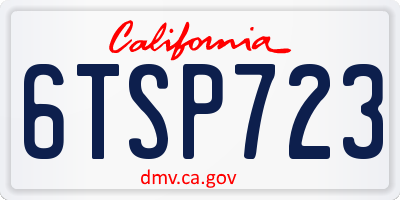 CA license plate 6TSP723