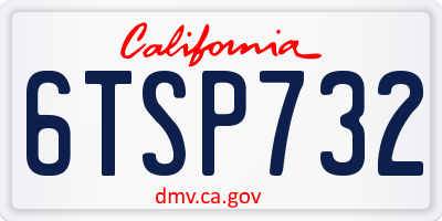 CA license plate 6TSP732