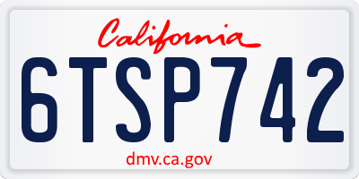 CA license plate 6TSP742