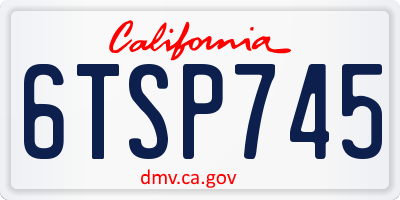 CA license plate 6TSP745