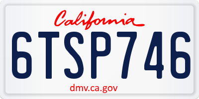 CA license plate 6TSP746