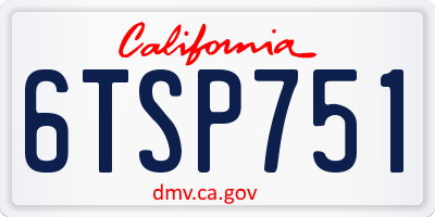 CA license plate 6TSP751