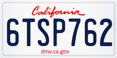 CA license plate 6TSP762