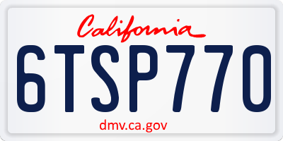 CA license plate 6TSP770