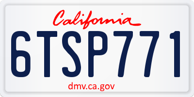 CA license plate 6TSP771