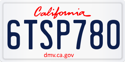 CA license plate 6TSP780