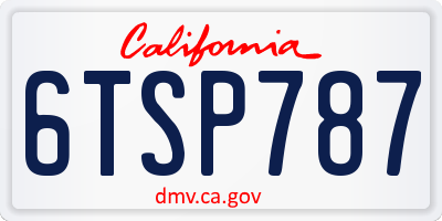 CA license plate 6TSP787