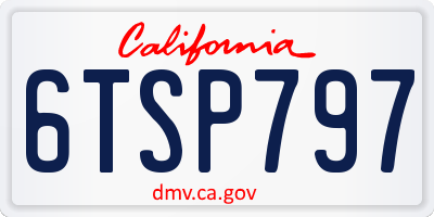 CA license plate 6TSP797