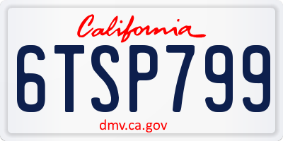 CA license plate 6TSP799