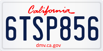 CA license plate 6TSP856