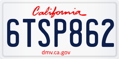 CA license plate 6TSP862