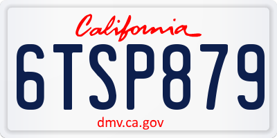 CA license plate 6TSP879