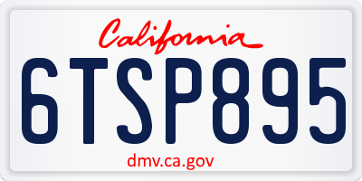 CA license plate 6TSP895