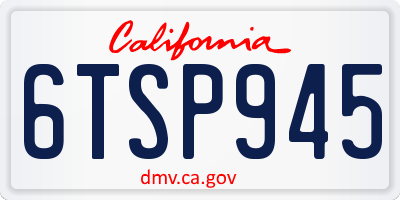 CA license plate 6TSP945