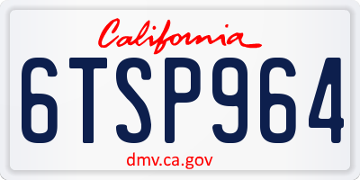 CA license plate 6TSP964