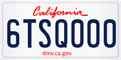 CA license plate 6TSQ000