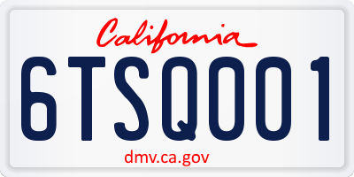 CA license plate 6TSQ001