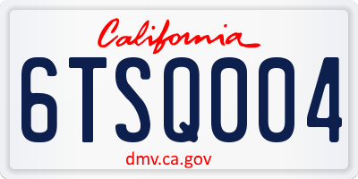 CA license plate 6TSQ004