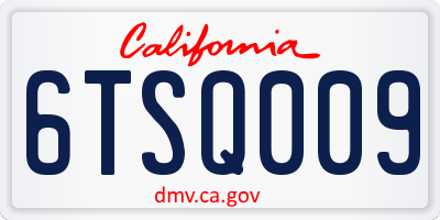 CA license plate 6TSQ009