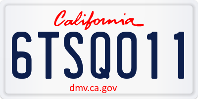 CA license plate 6TSQ011