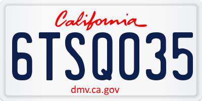 CA license plate 6TSQ035