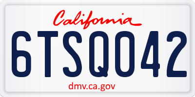 CA license plate 6TSQ042