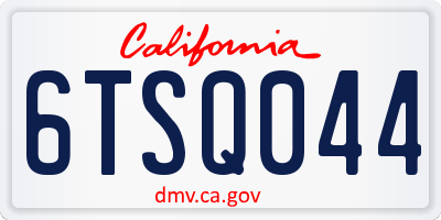 CA license plate 6TSQ044