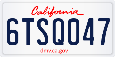 CA license plate 6TSQ047