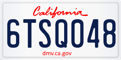 CA license plate 6TSQ048