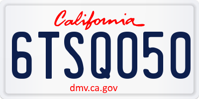 CA license plate 6TSQ050