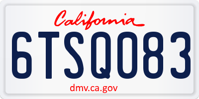 CA license plate 6TSQ083