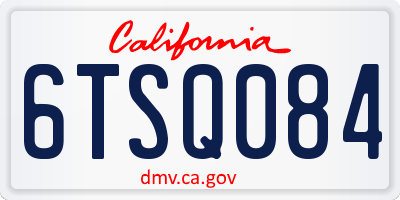 CA license plate 6TSQ084