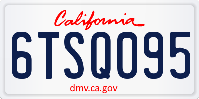 CA license plate 6TSQ095