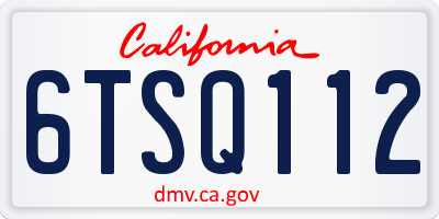 CA license plate 6TSQ112