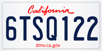 CA license plate 6TSQ122