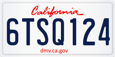 CA license plate 6TSQ124