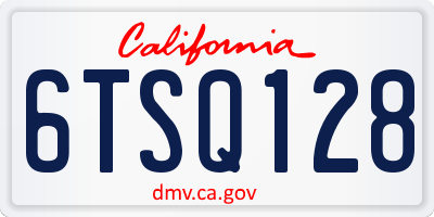 CA license plate 6TSQ128