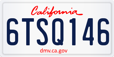 CA license plate 6TSQ146