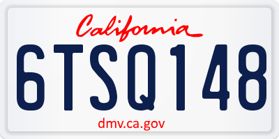 CA license plate 6TSQ148
