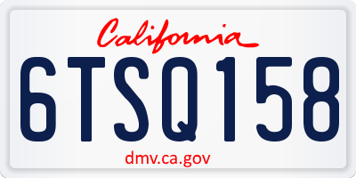 CA license plate 6TSQ158