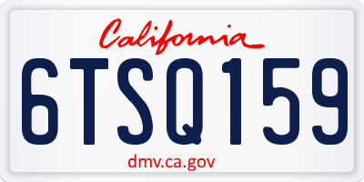 CA license plate 6TSQ159