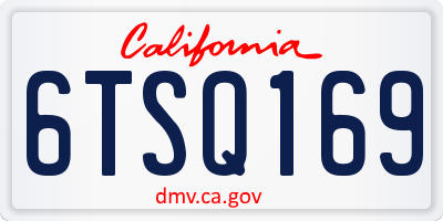 CA license plate 6TSQ169