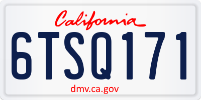 CA license plate 6TSQ171