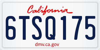 CA license plate 6TSQ175