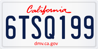 CA license plate 6TSQ199